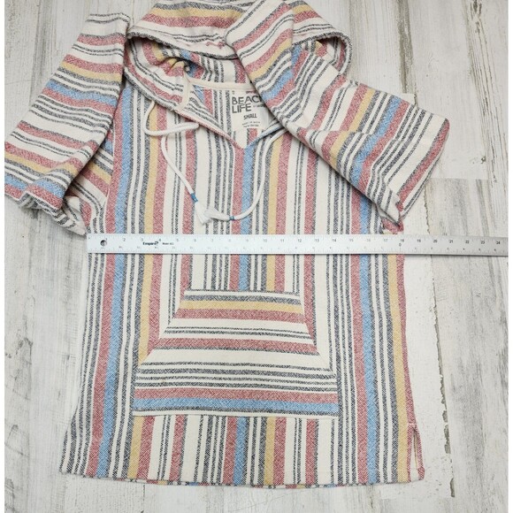 Beach Life Ladrft Poncho Small Multicolor Hoodie Beach Bohocore - Picture 6 of 10